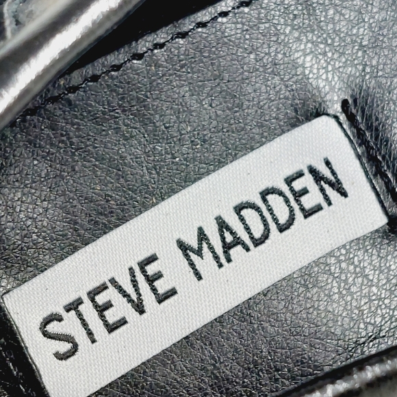 New Steve Madden Karmine Black Leather Slip On Loafers W634 - Picture 9 of 11